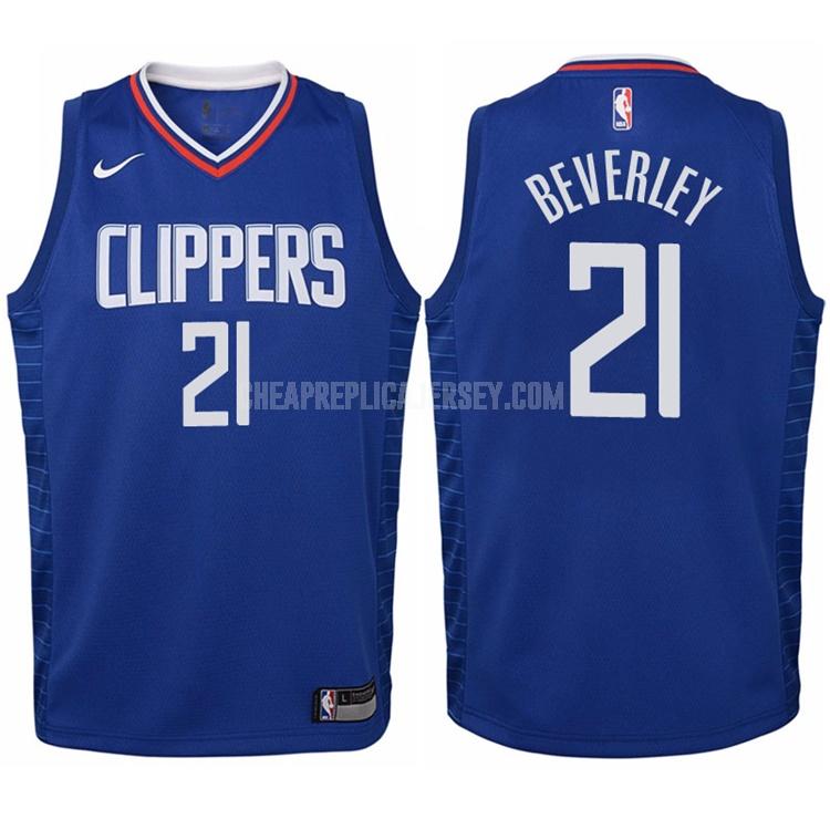 2017-18 youth los angeles clippers patrick beverley 21 blue icon replica jersey