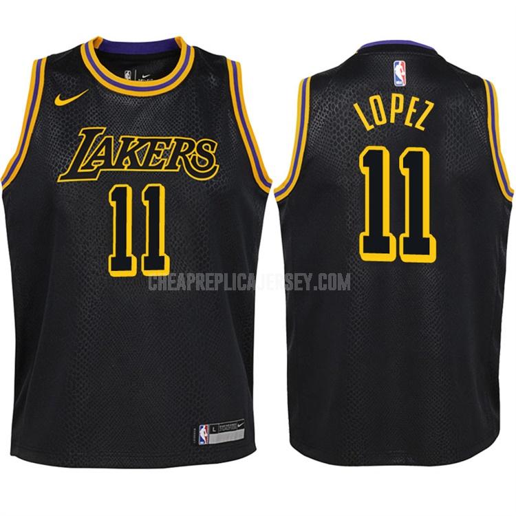 2017-18 youth los angeles lakers brook lopez 11 black city edition replica jersey