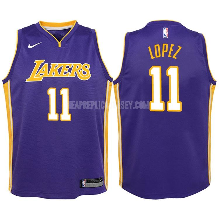 2017-18 youth los angeles lakers brook lopez 11 purple statement replica jersey