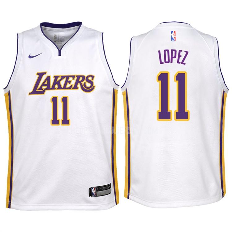 2017-18 youth los angeles lakers brook lopez 11 white association replica jersey