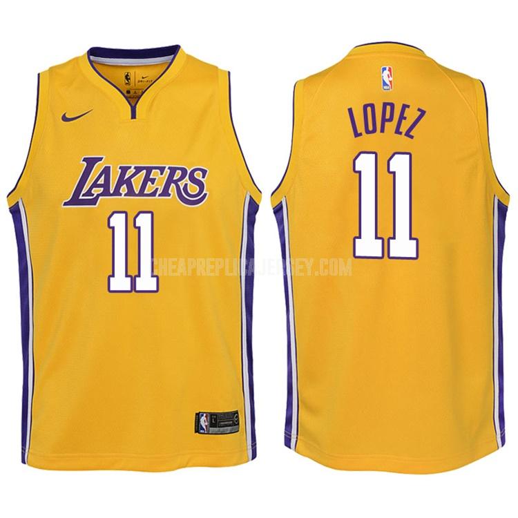 2017-18 youth los angeles lakers brook lopez 11 yellow icon replica jersey