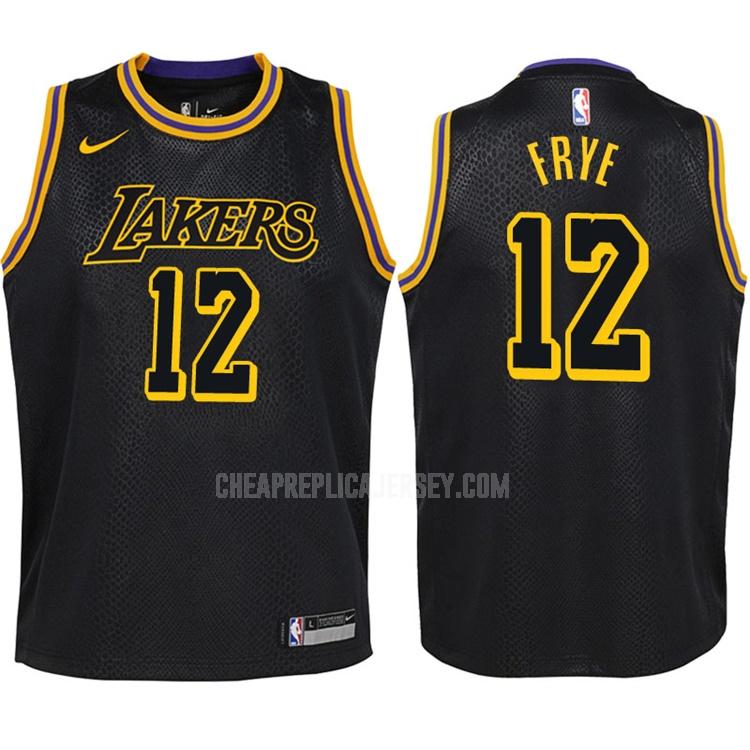 2017-18 youth los angeles lakers channing frye 12 black city edition replica jersey