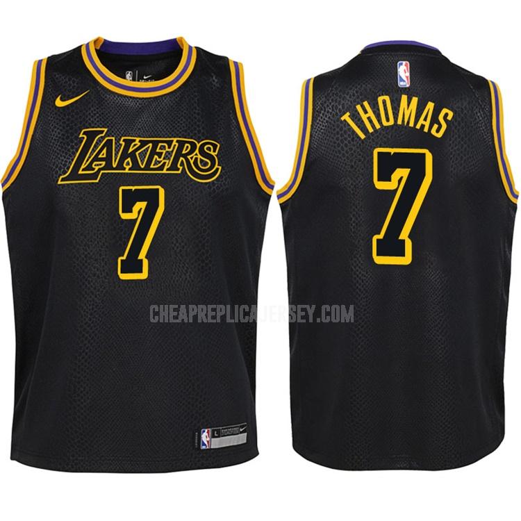 2017-18 youth los angeles lakers isaiah thomas 3 black city edition replica jersey