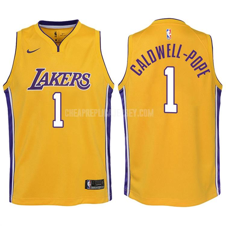 2017-18 youth los angeles lakers kentavious caldwell-pope 1 yellow icon replica jersey