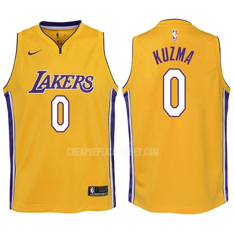 2017-18 youth los angeles lakers kyle kuzma 0 yellow icon replica jersey