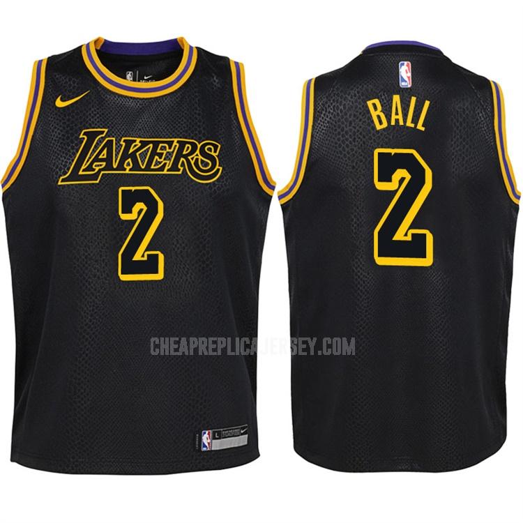 2017-18 youth los angeles lakers lonzo ball 2 black city edition replica jersey