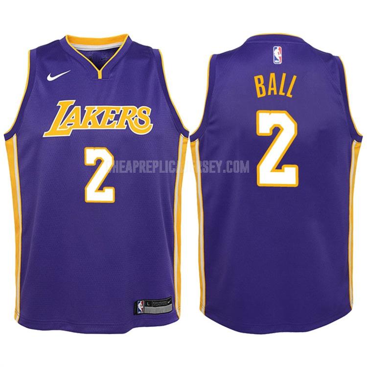2017-18 youth los angeles lakers lonzo ball 2 purple statement replica jersey