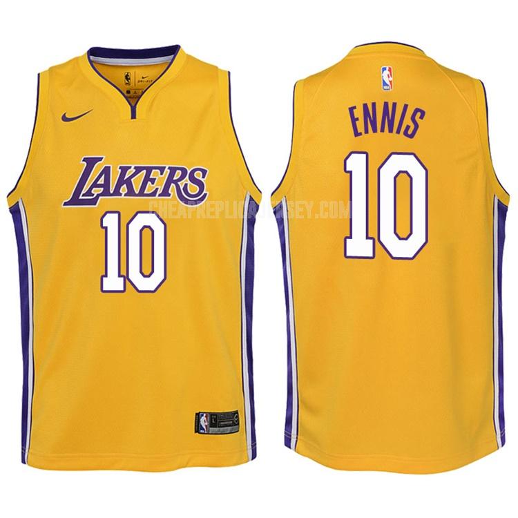2017-18 youth los angeles lakers tyler ennis 10 yellow icon replica jersey