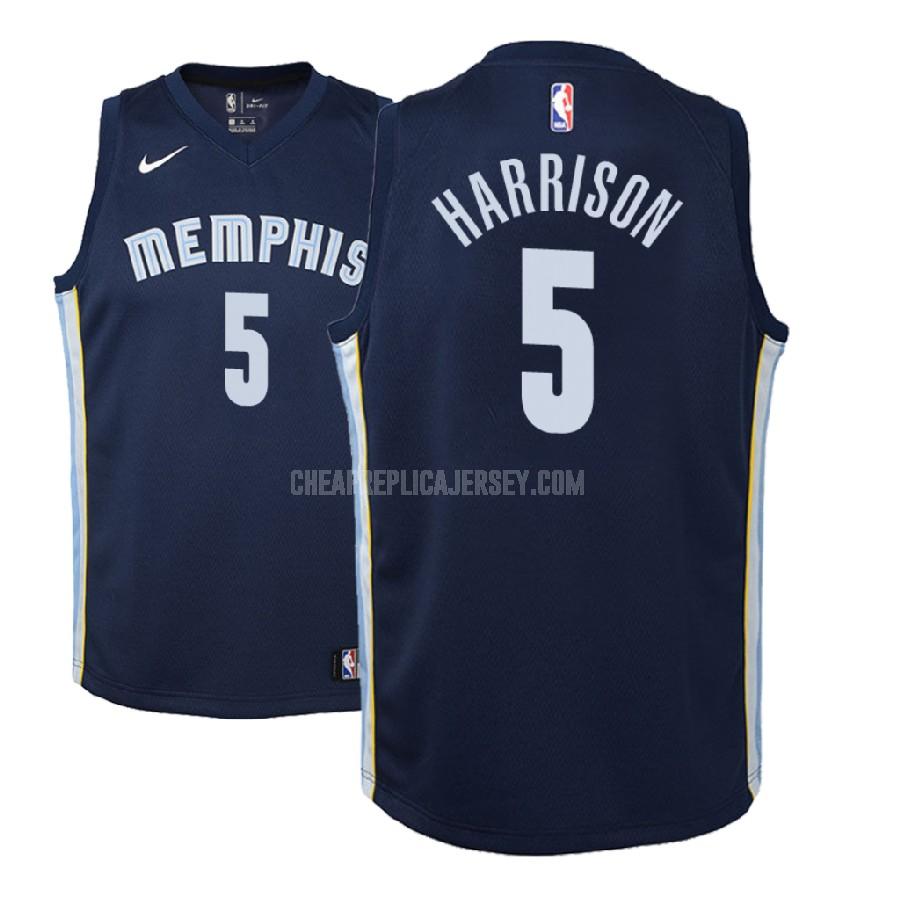 2017-18 youth memphis grizzlies andrew harrison 5 navy icon replica jersey