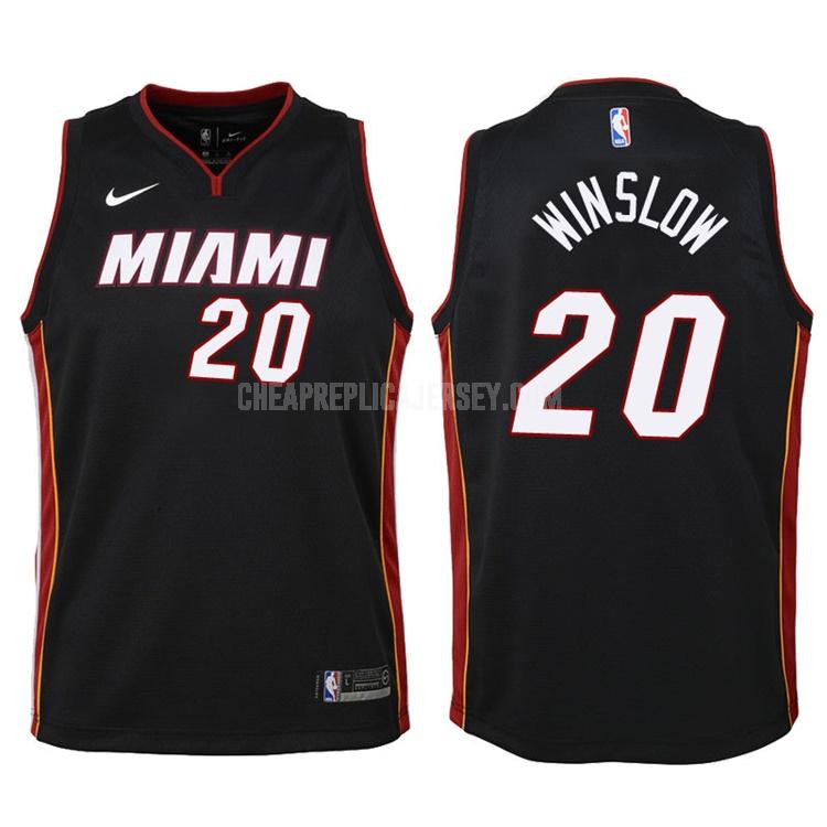 2017-18 youth miami heat justise winslow 20 black icon replica jersey
