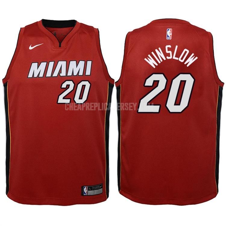 2017-18 youth miami heat justise winslow 20 red statement replica jersey