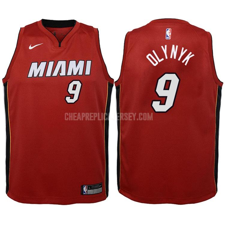 2017-18 youth miami heat kelly olynyk 9 red statement replica jersey