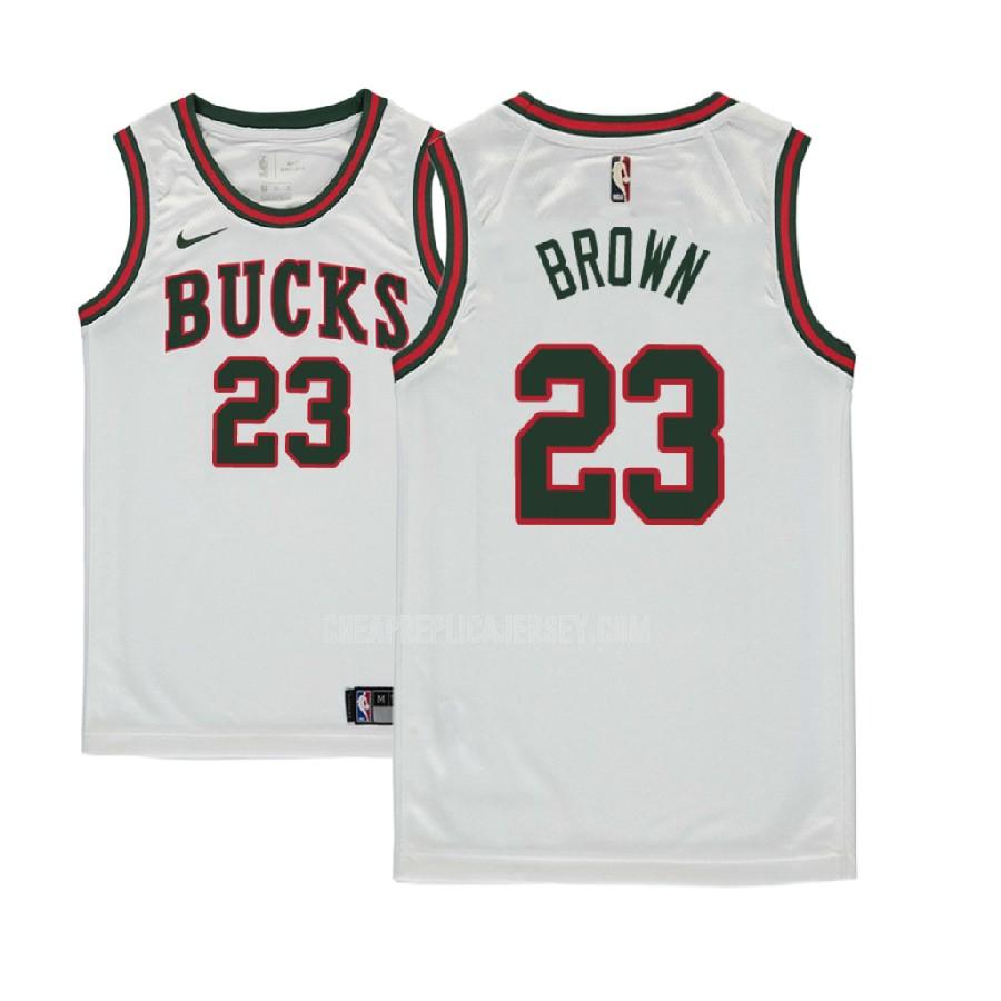 2017-18 youth milwaukee bucks sterling brown 23 white classic edition replica jersey