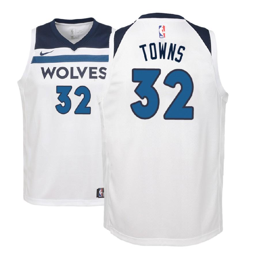 2017-18 youth minnesota timberwolves karl anthony towns 32 white association replica jersey