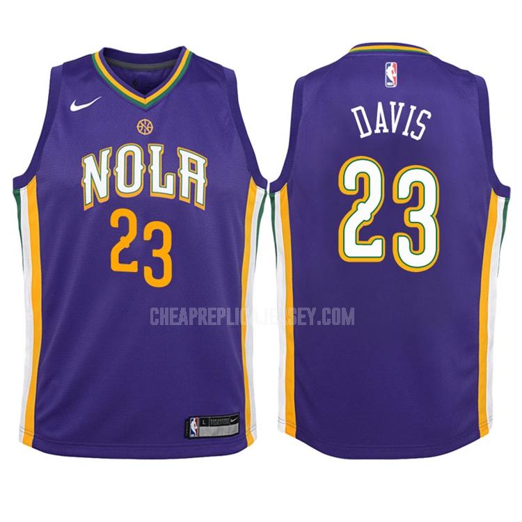 2017-18 youth new orleans pelicans anthony davis 23 purple city edition replica jersey