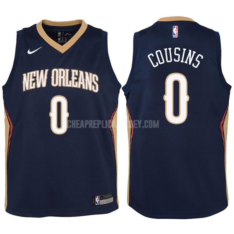 2017-18 youth new orleans pelicans demarcus cousins 0 navy icon replica jersey