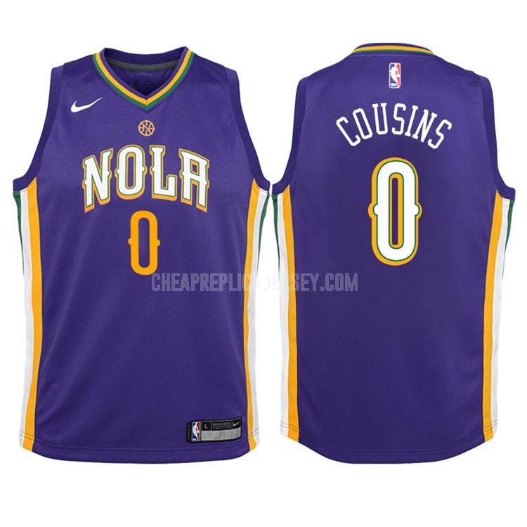 2017-18 youth new orleans pelicans demarcus cousins 0 purple city edition replica jersey
