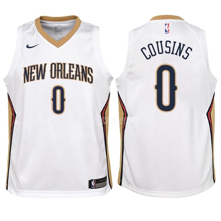 2017-18 youth new orleans pelicans demarcus cousins 0 white association replica jersey