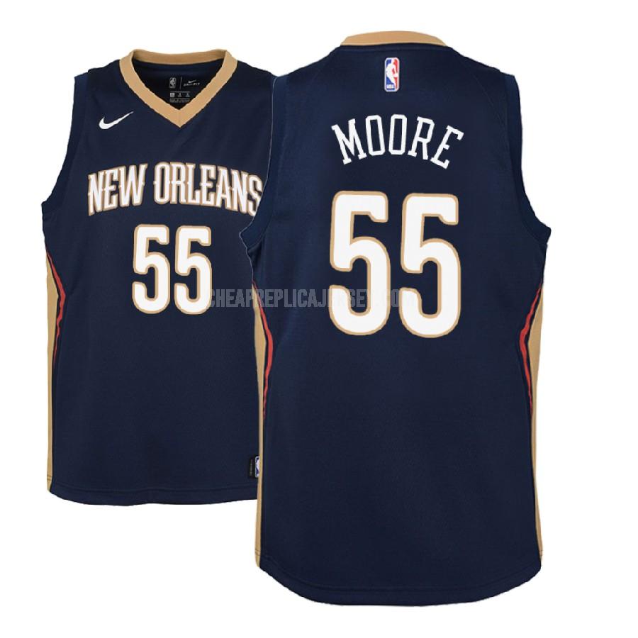 2017-18 youth new orleans pelicans e'twaun moore 55 navy icon replica jersey