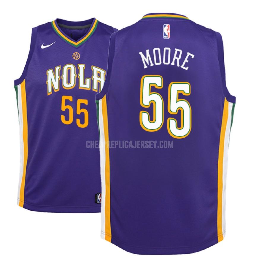 2017-18 youth new orleans pelicans e'twaun moore 55 purple city edition replica jersey