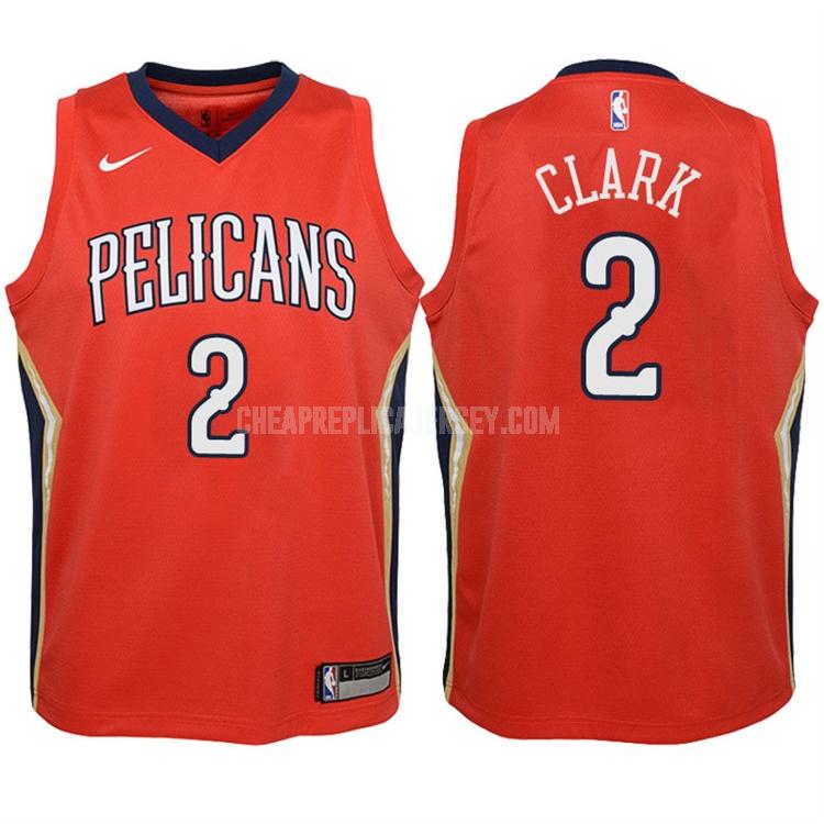 2017-18 youth new orleans pelicans ian clark 2 red icon replica jersey