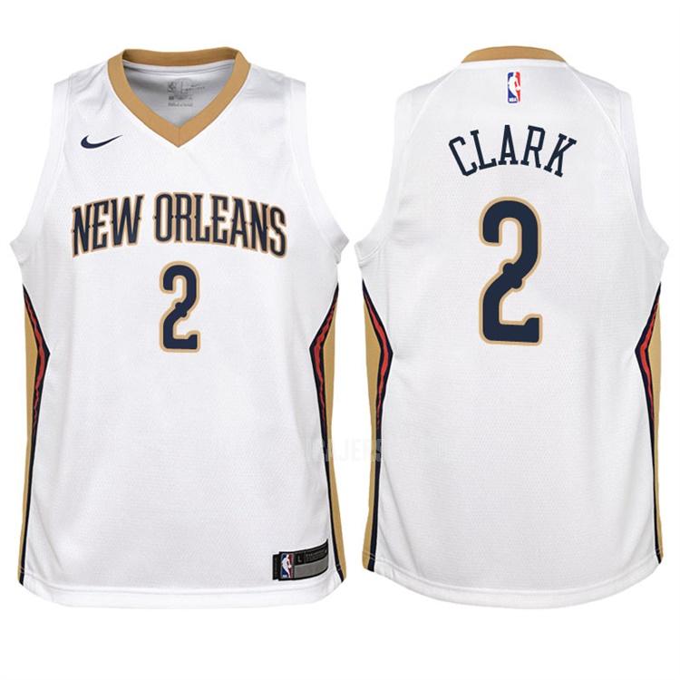 2017-18 youth new orleans pelicans ian clark 2 white association replica jersey