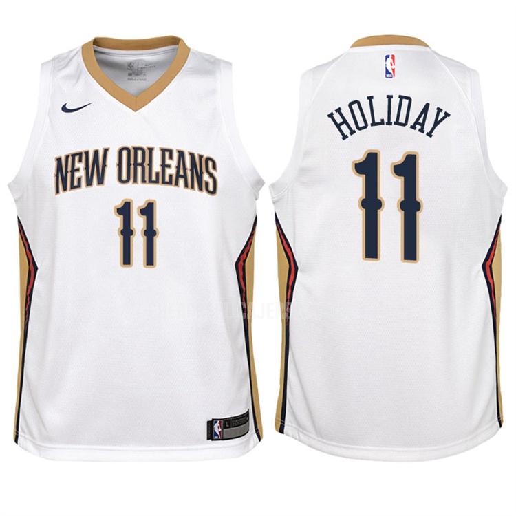 2017-18 youth new orleans pelicans jrue holiday 11 white association replica jersey