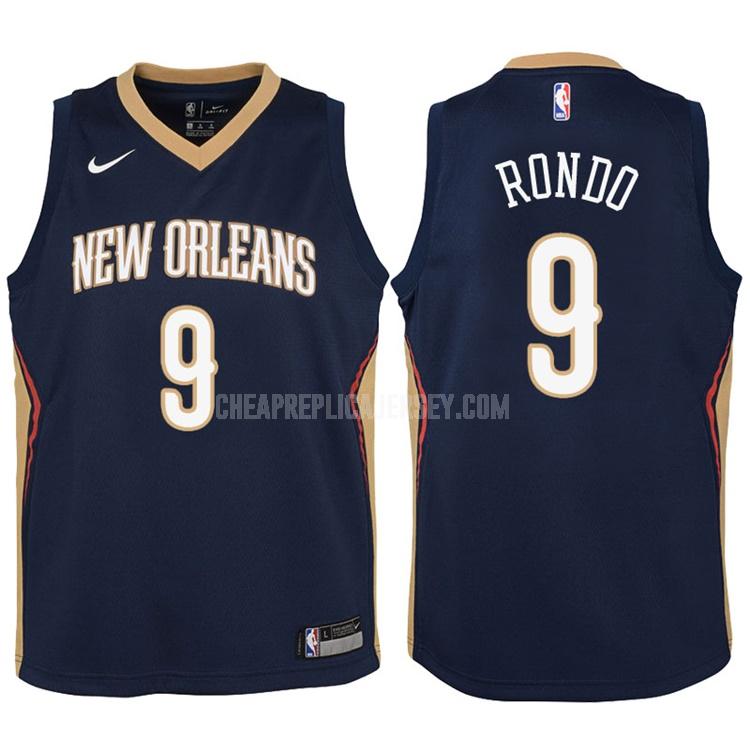 2017-18 youth new orleans pelicans rajon rondo 9 navy icon replica jersey