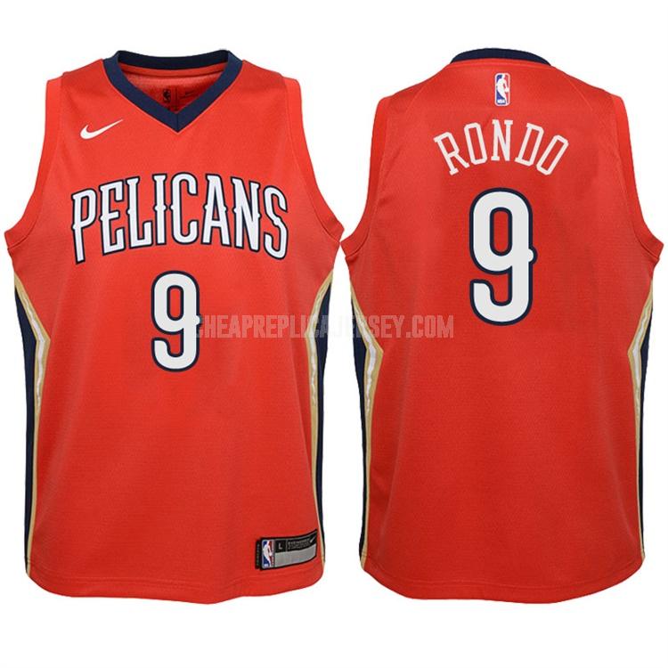 2017-18 youth new orleans pelicans rajon rondo 9 red icon replica jersey