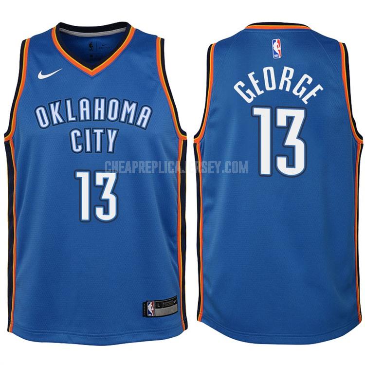 2017-18 youth oklahoma city thunder paul george 13 blue icon replica jersey