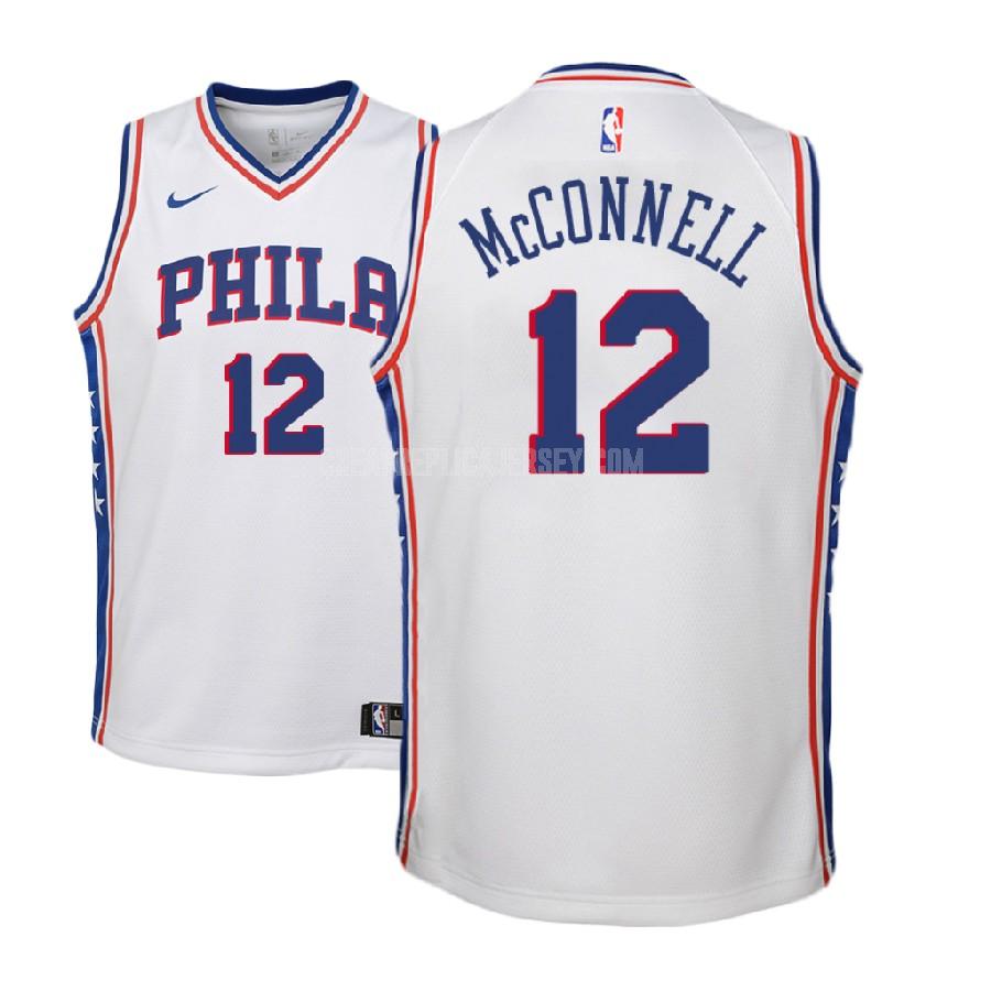 2017-18 youth philadelphia 76ers tj mcconnell 12 white association replica jersey