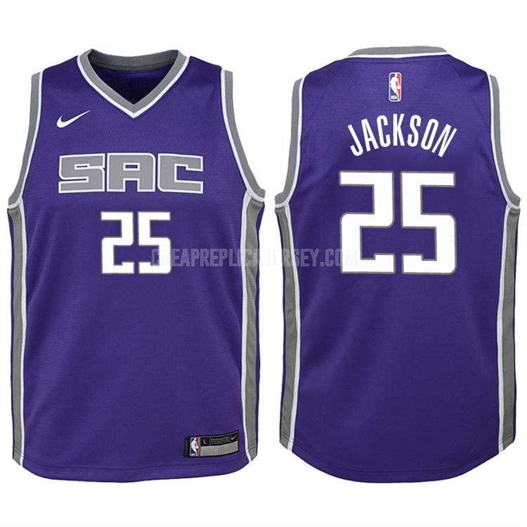 2017-18 youth sacramento kings justin jackson 25 purple icon replica jersey