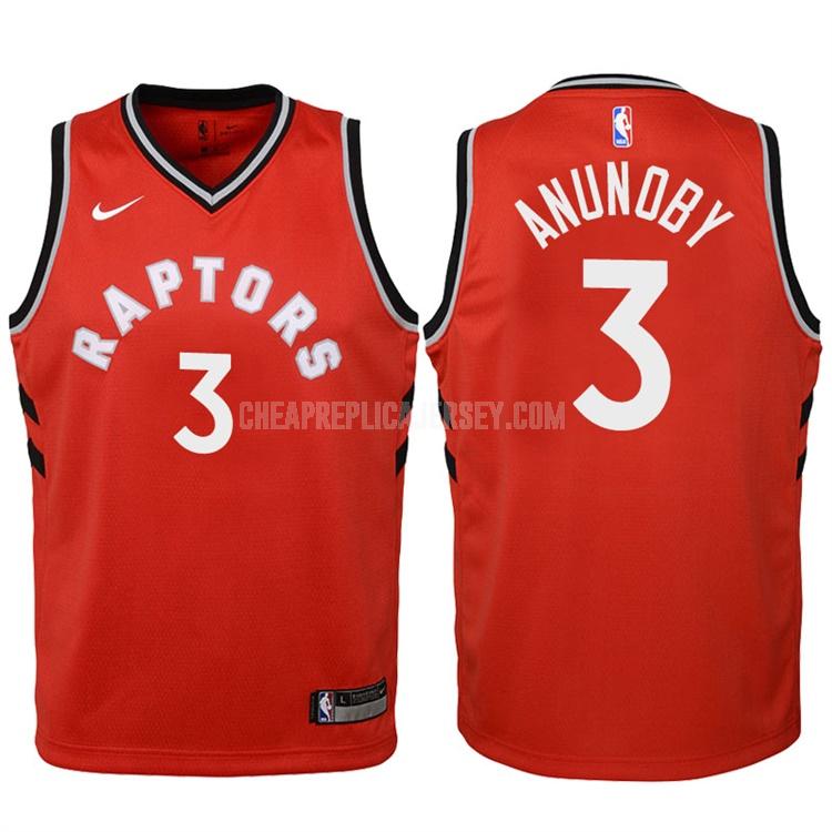 2017-18 youth toronto raptors og anunoby 3 red icon replica jersey