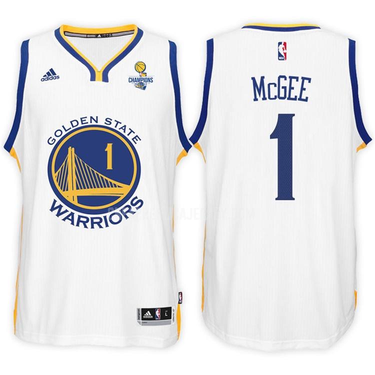 2017 men's golden state warriors javale mcgee 1 white champions replica jersey