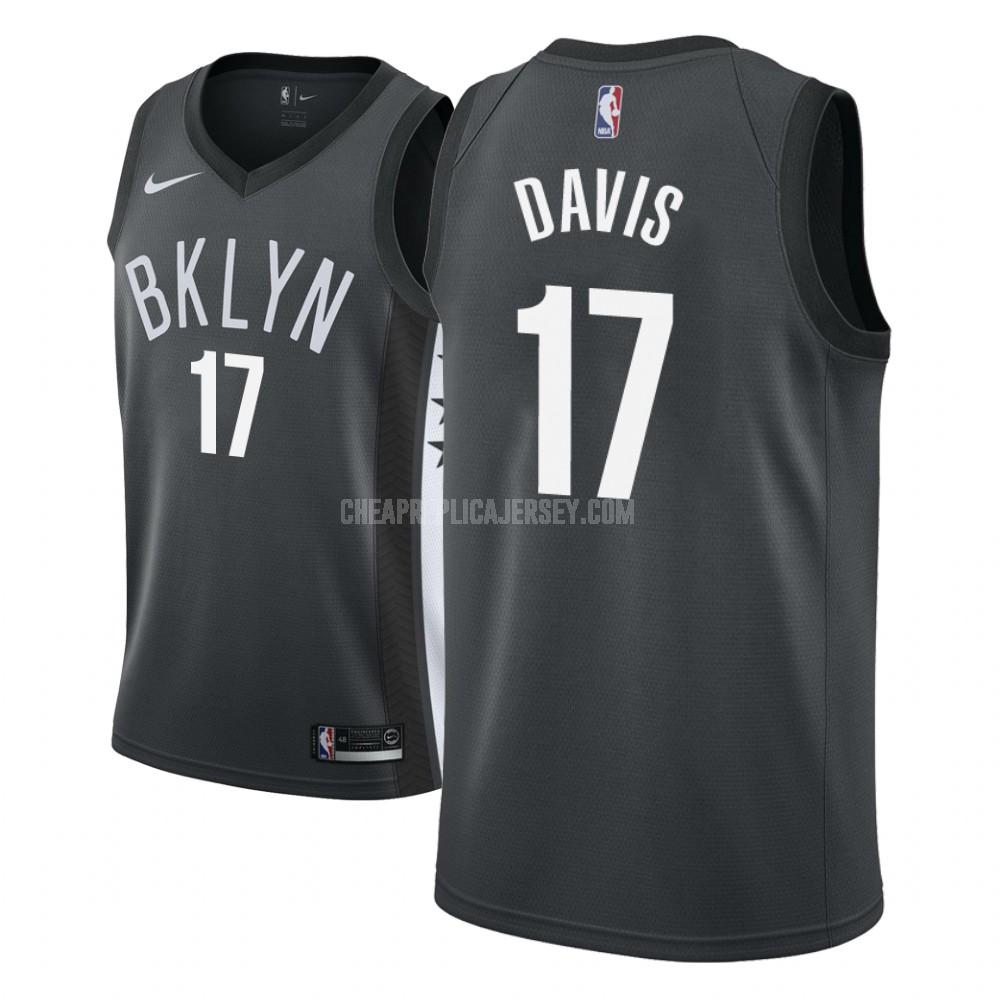 2018-19 men's brooklyn nets ed davis 17 black statement replica jersey
