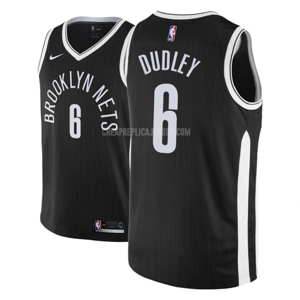 2018-19 men's brooklyn nets jared dudley 6 black city edition replica jersey