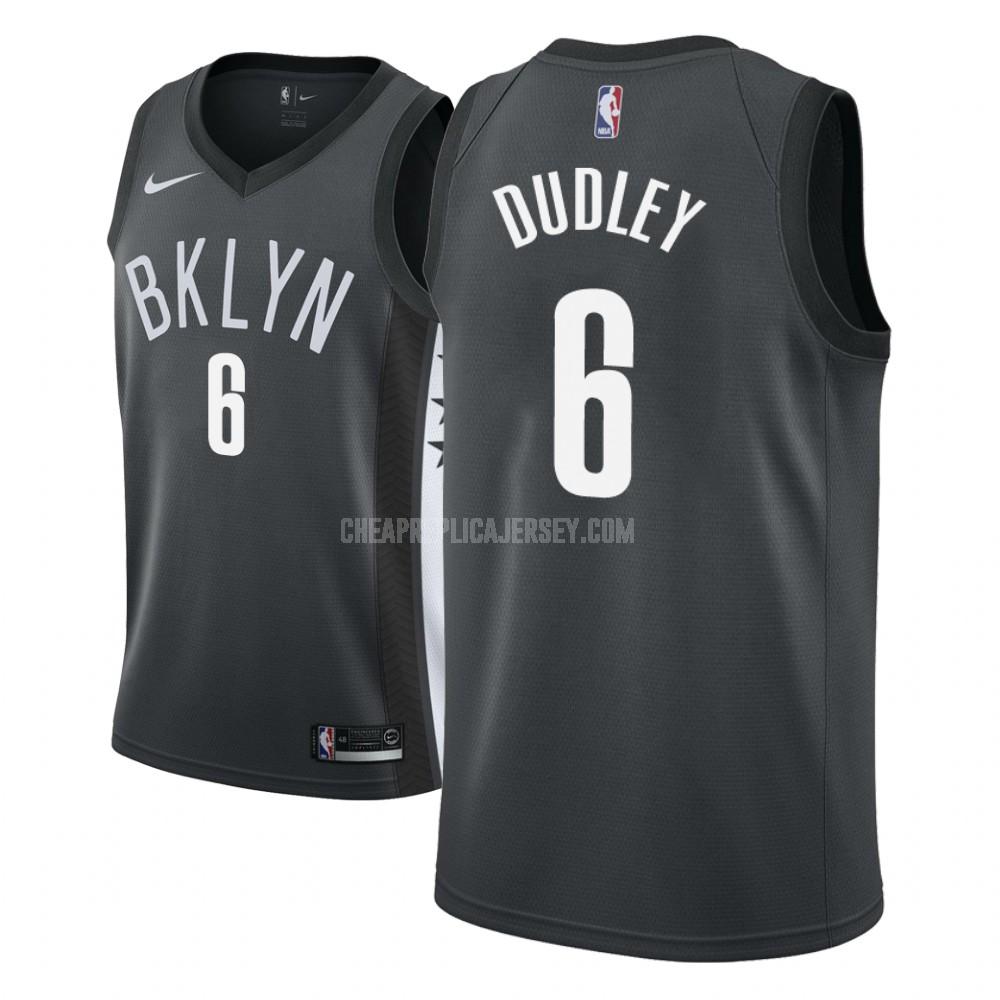 2018-19 men's brooklyn nets jared dudley 6 black statement replica jersey