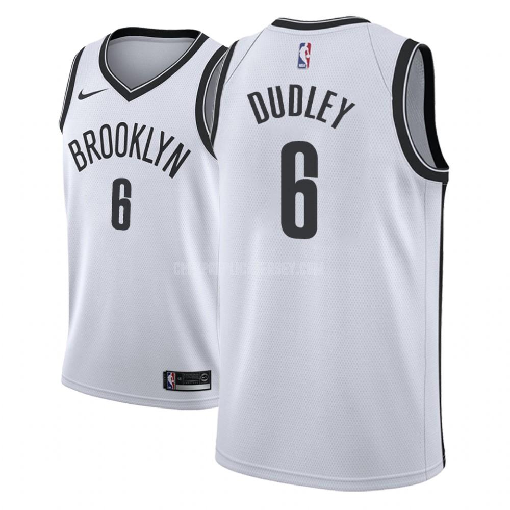 2018-19 men's brooklyn nets jared dudley 6 white association replica jersey