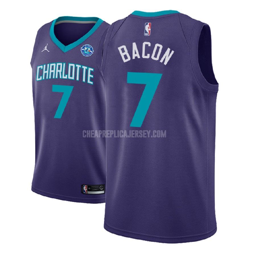 2018-19 men's charlotte hornets dwayne bacon 7 purple statement replica jersey