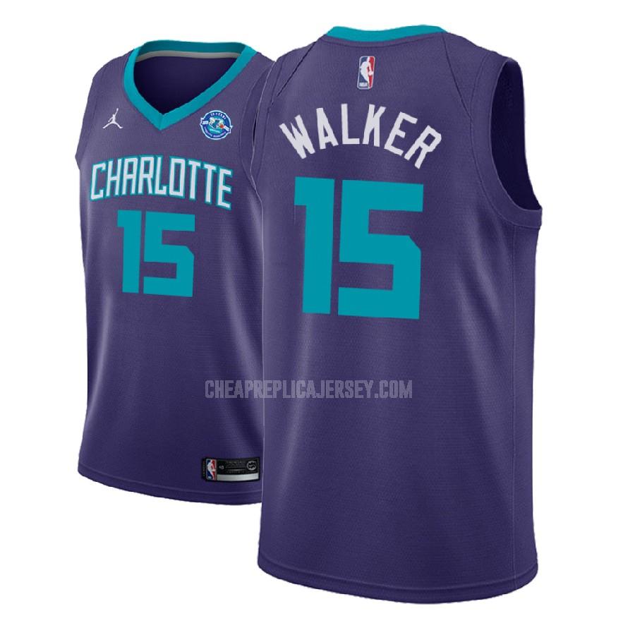 2018-19 men's charlotte hornets kemba walker 15 purple statement replica jersey