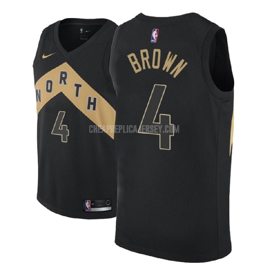 2018-19 men's toronto raptors lorenzo brown 4 black city edition replica jersey
