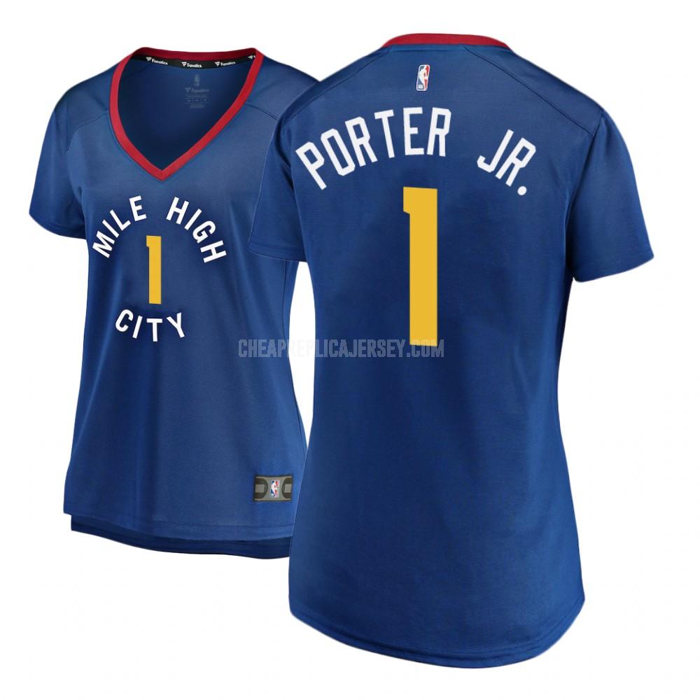 2018-19 women's denver nuggets michael porter jr 1 blue statement replica jersey