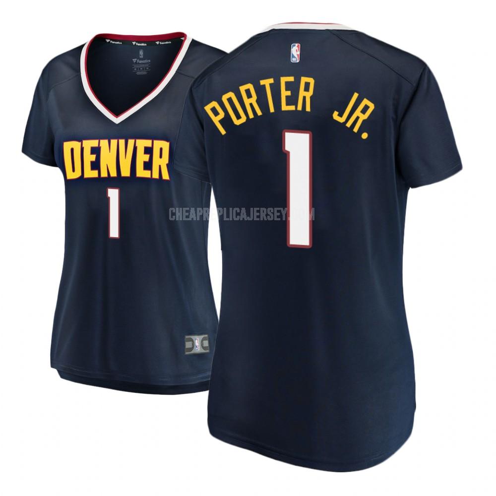 2018-19 women's denver nuggets michael porter jr 1 navy icon replica jersey