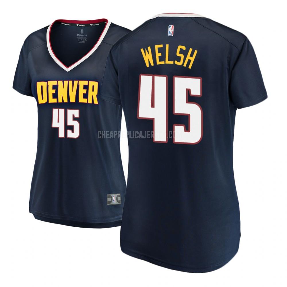 2018-19 women's denver nuggets thomas welsh 45 navy icon replica jersey