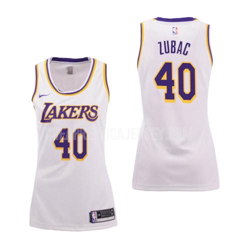 2018-19 women's los angeles lakers ivica zubac 40 white association replica jersey