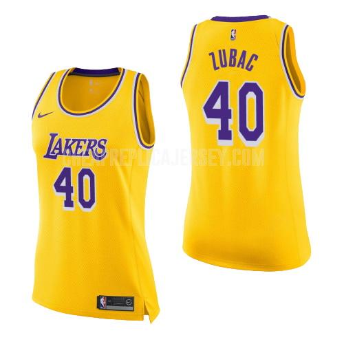 2018-19 women's los angeles lakers ivica zubac 40 yellow icon replica jersey