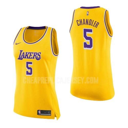 2018-19 women's los angeles lakers tyson chandler 5 yellow icon replica jersey