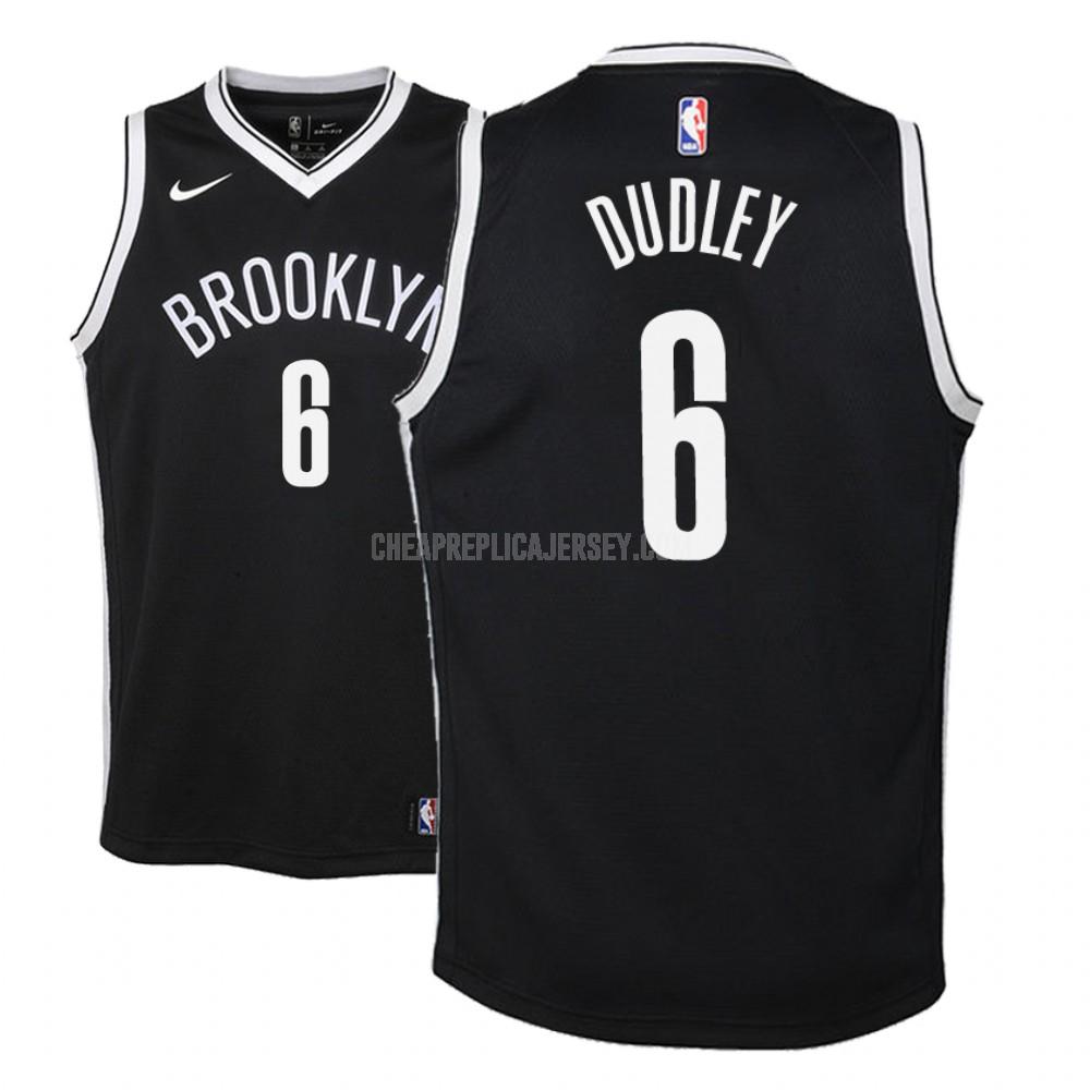 2018-19 youth brooklyn nets jared dudley 6 black icon replica jersey