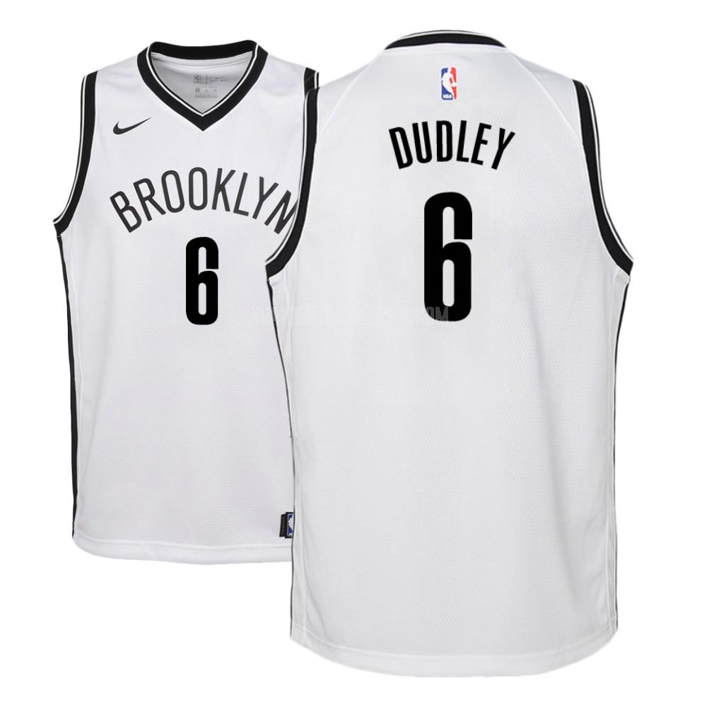 2018-19 youth brooklyn nets jared dudley 6 white association replica jersey
