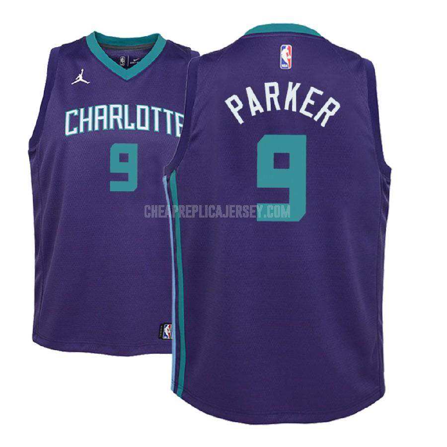 2018-19 youth charlotte hornets tony parker 9 purple statement replica jersey